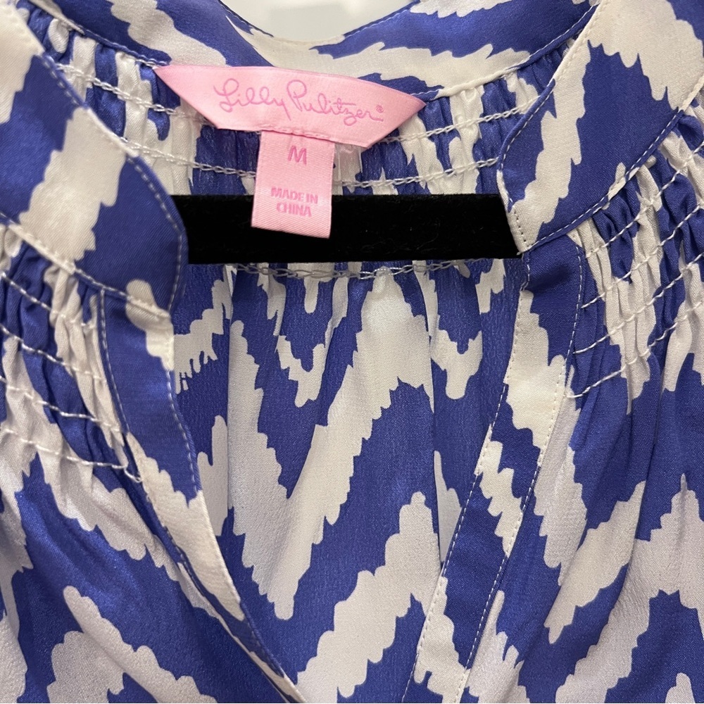 LILLY PULITZER Elsa Silk get your chev on womens size medium - Picture 4 of 6